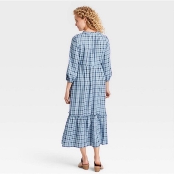 Isabel Maternity Plaid Button Down Dress - Picture 2 of 4